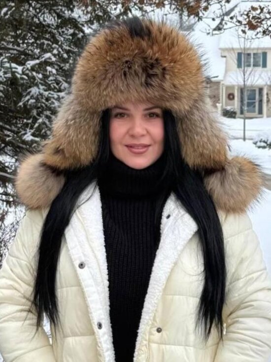 Luxurious Women\'s Real Raccoon Fur Trapper Hat, Genuine Fur & Natural Leather main image 5